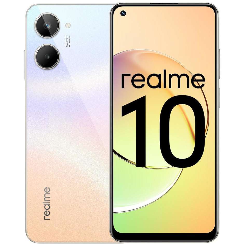 Realme R10 Smartphone 6,4" AMOLED Ram 8 Gb Memoria 256 Gb Android Colore Clash White