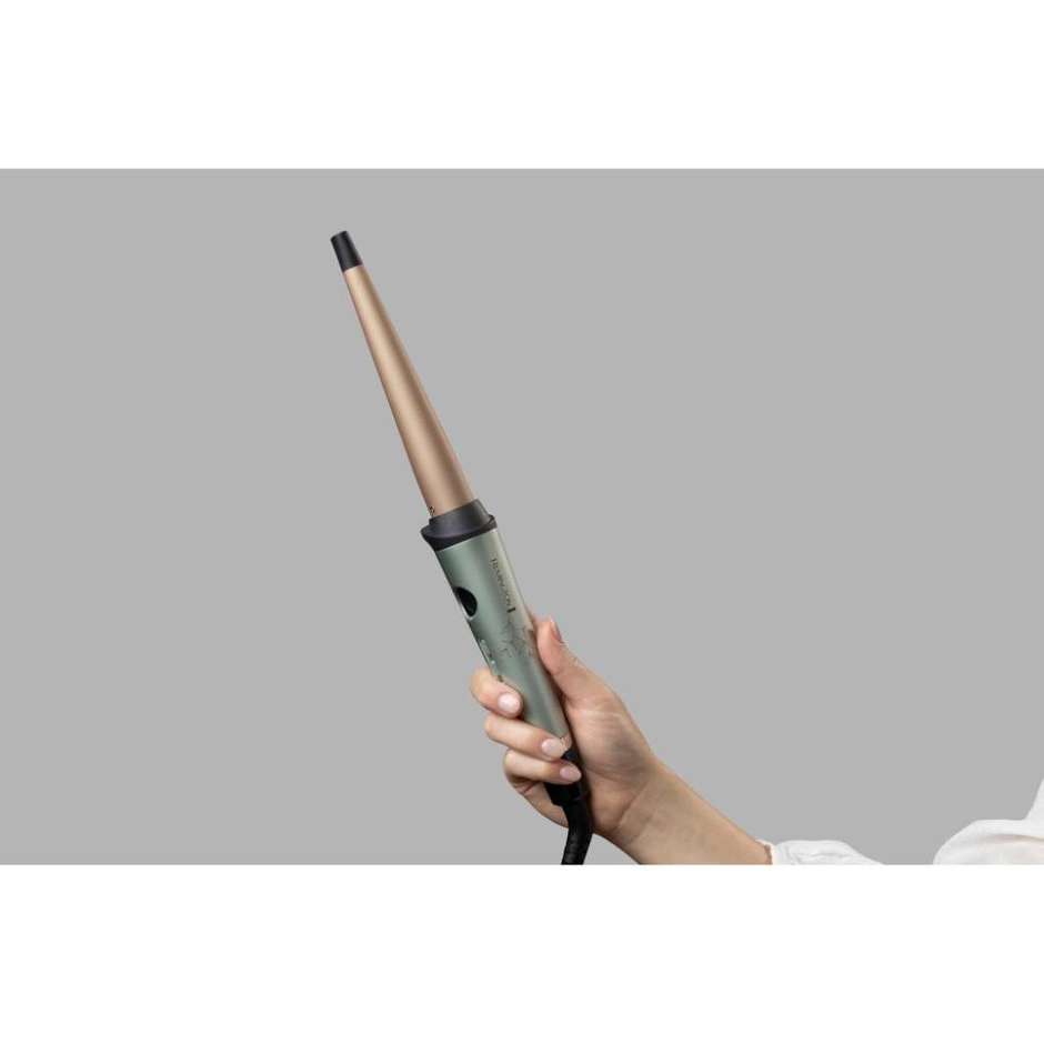 Remington Botanicals CI5860 Ferro Arricciacapelli Conico con Oli Vegetali 13-28 mm Verde e Oro Rosa