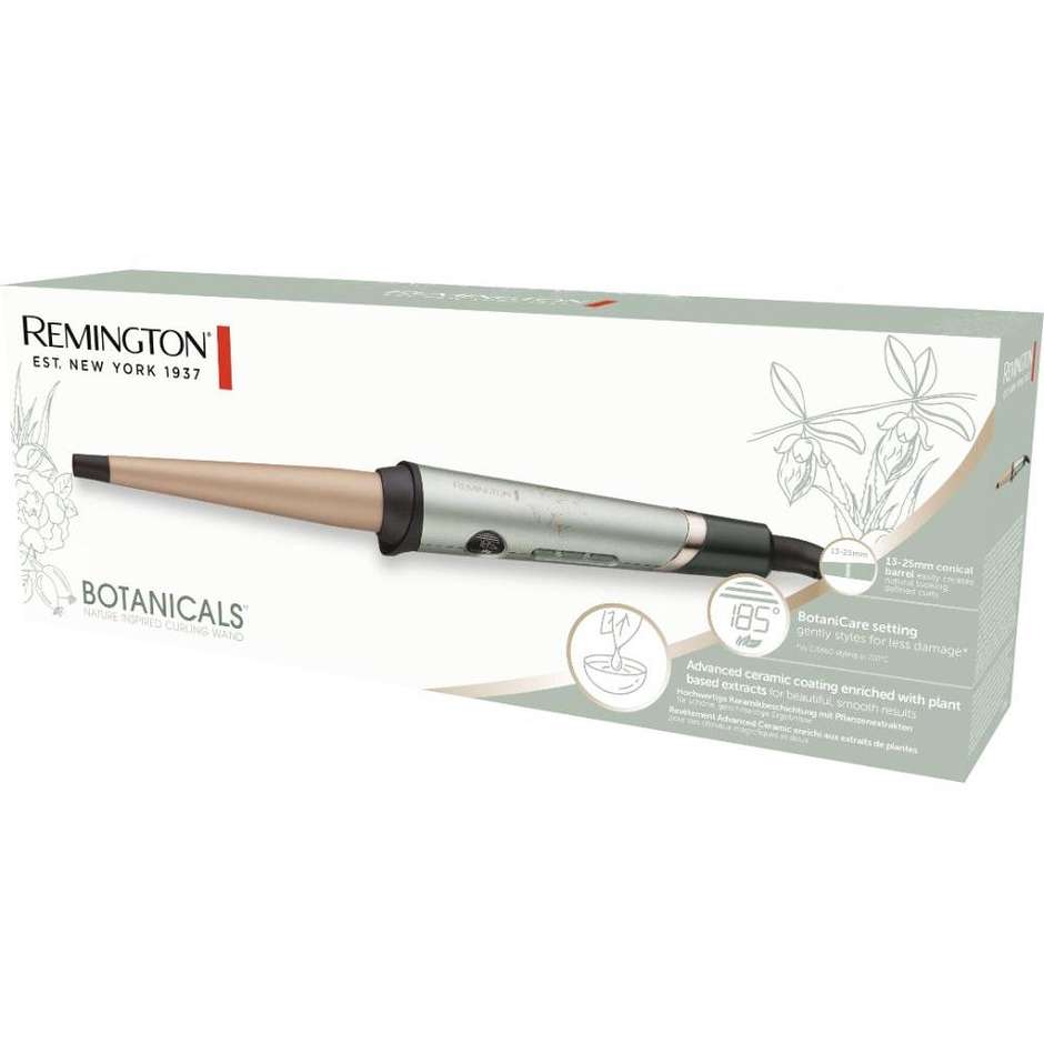 Remington CI5860 Ferro arricciacapelli Modellatore Ceramico Triple Botanicals Colore Verde, Metallico