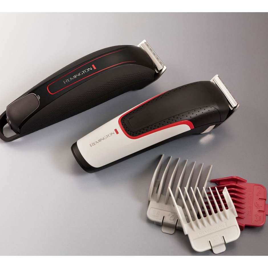 Remington Easy Fade HC500 Tagliacapelli con 19 Pettini Guida Speciali per Sfumature Nero e Silver