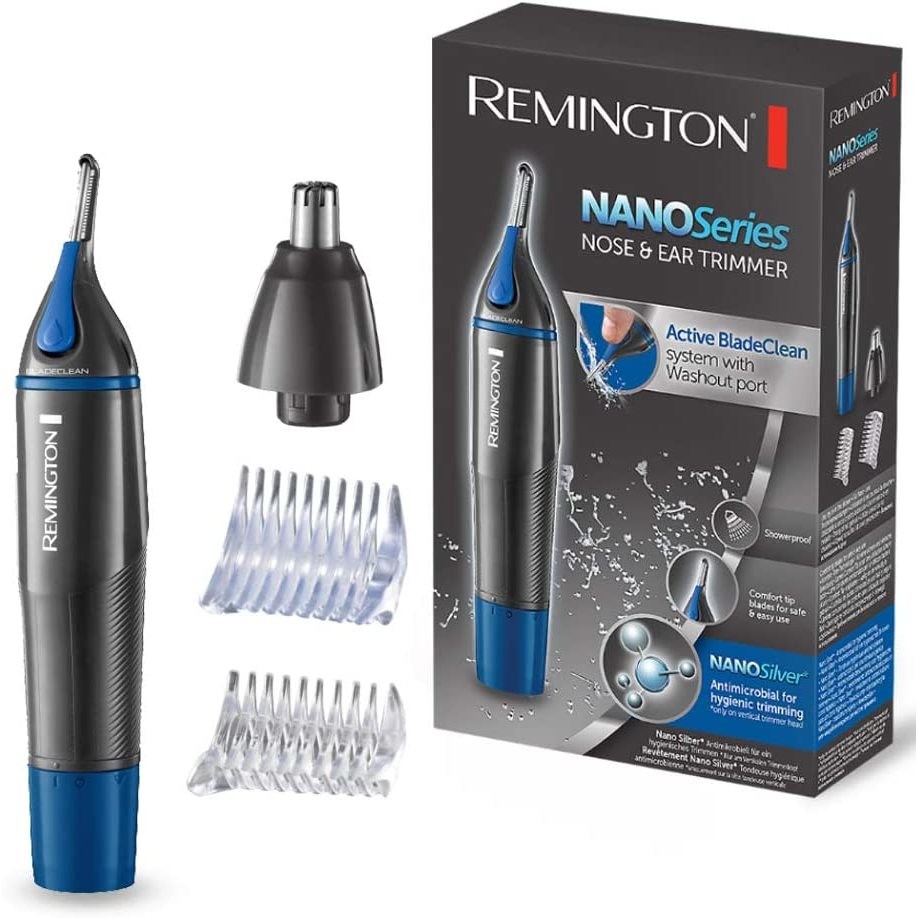 Remington NE3850 Nano Series Rifinitore peli naso e orecchie colore nero e blu