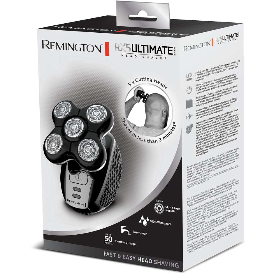 Remington Ultimate Series RX5 XR1500 Rasoio Elettrico Testa 5 Testine Waterproof