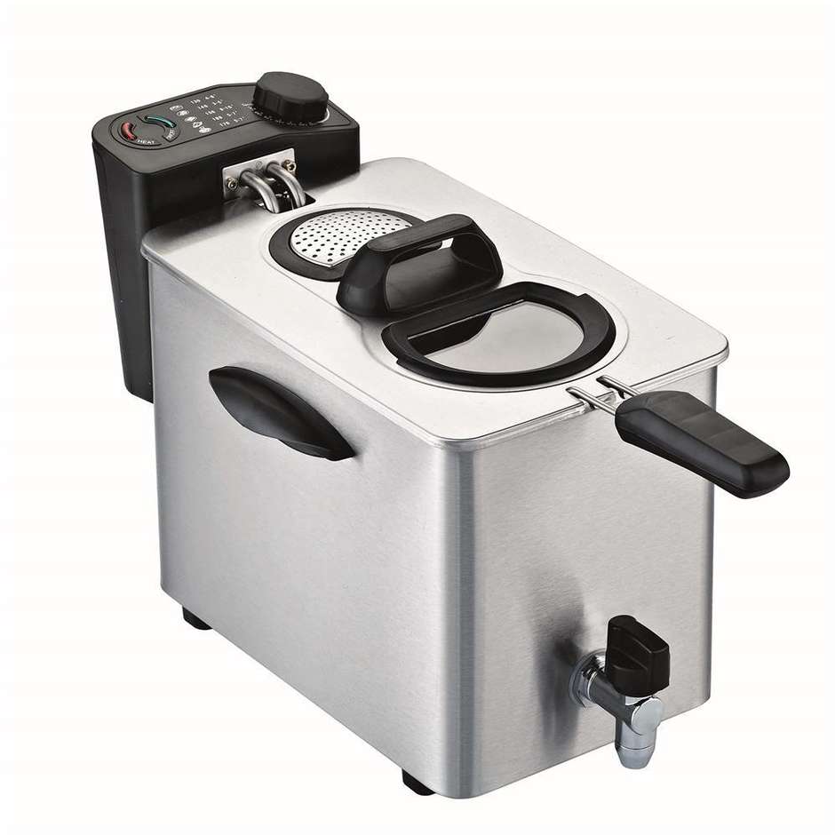 RGV Fry Type 4L Friggitrice Tradizionale a Olio 4 L 2500 W Corpo e Vasca in Acciaio Inossidabile