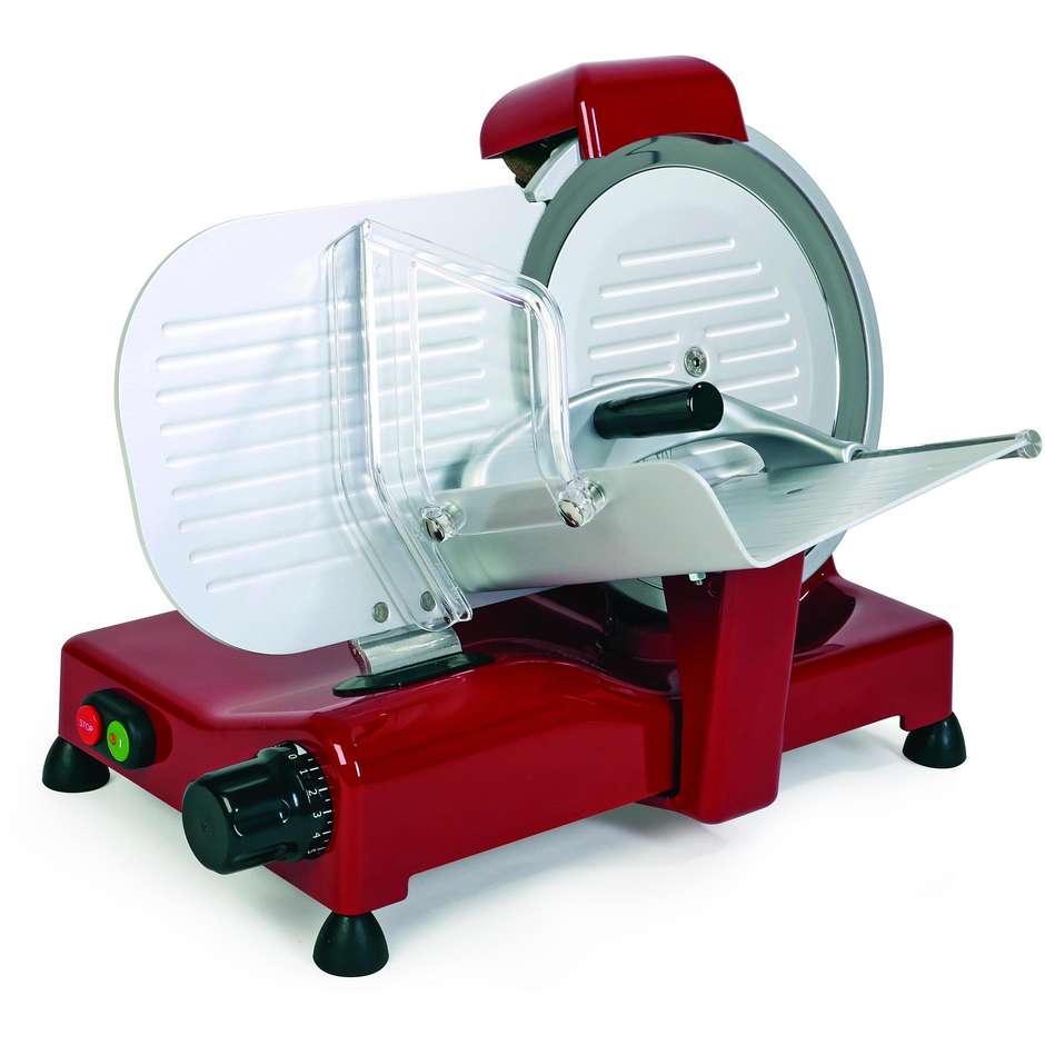 RGV Vintage 250 Affettatrice Elettrica Domestica Lama 250 mm 140W Rosso e Alluminio
