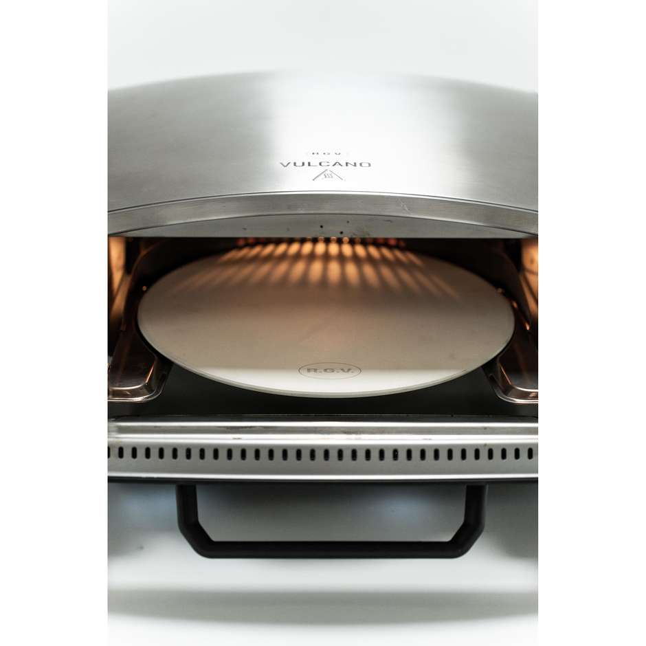 RGV Vulcano forno elettrico per pizza con pietra rotante da 33 cm, fino a 450 °C