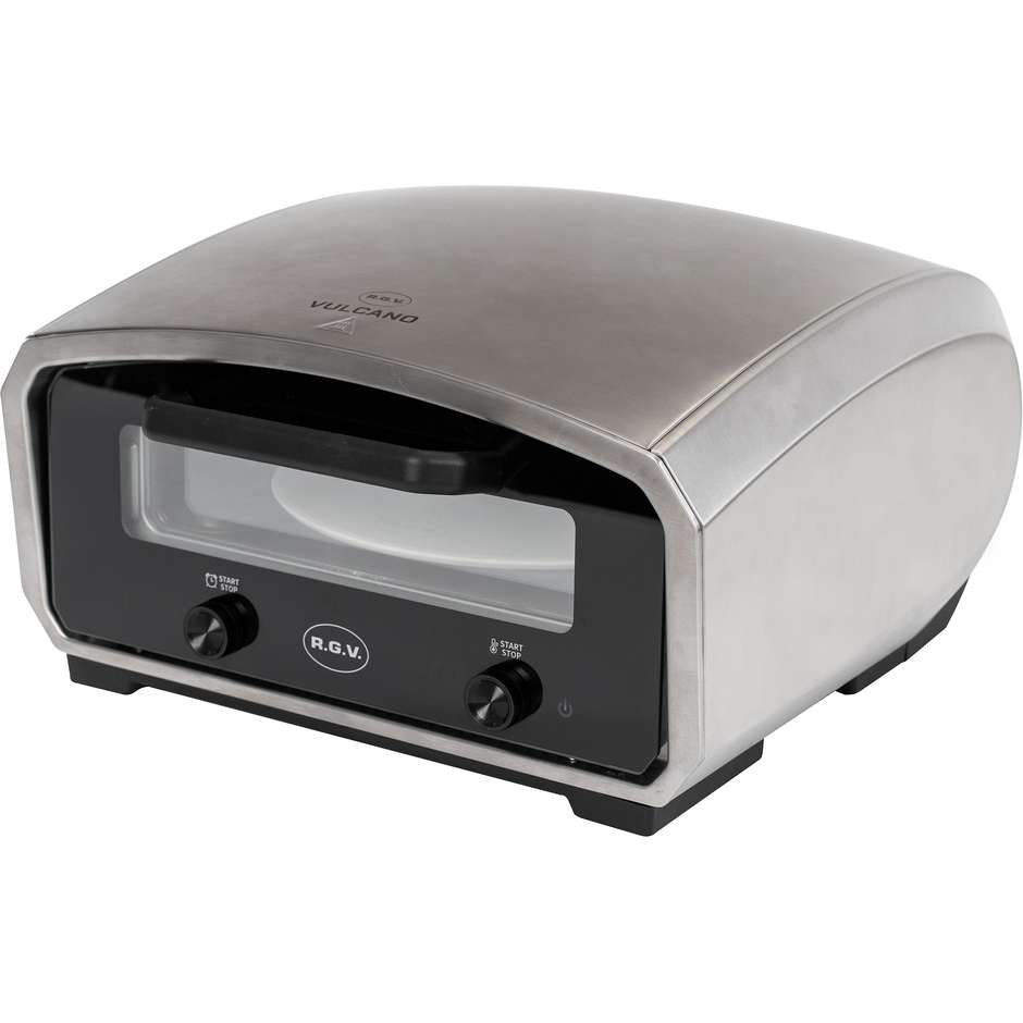 RGV Vulcano Forno per pizza Potenza 2100 W Colore Nero, Acciaio inox
