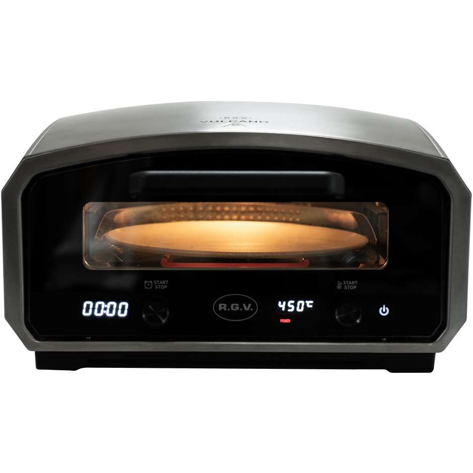 RGV Vulcano Forno per pizza Potenza 2100 W Colore Nero, Acciaio inox