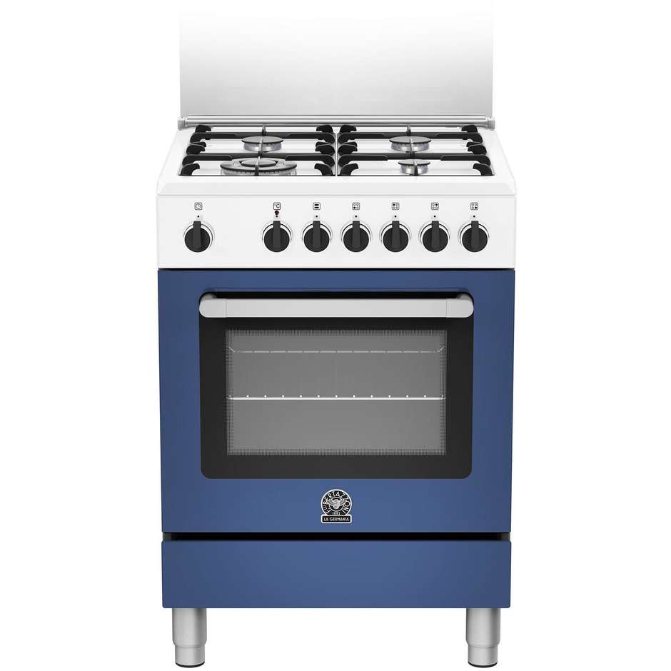 RI64C61CWB La Germania cucina 60x60 4 fuochi a gas forno elettrico multifunzione 56 litri classe A colore bianco, blu