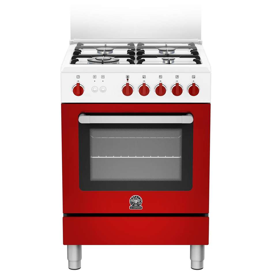 RI64C61CWR La Germania cucina 60x60 4 fuochi a gas forno elettrico multifunzione classe A colore bianco, rosso