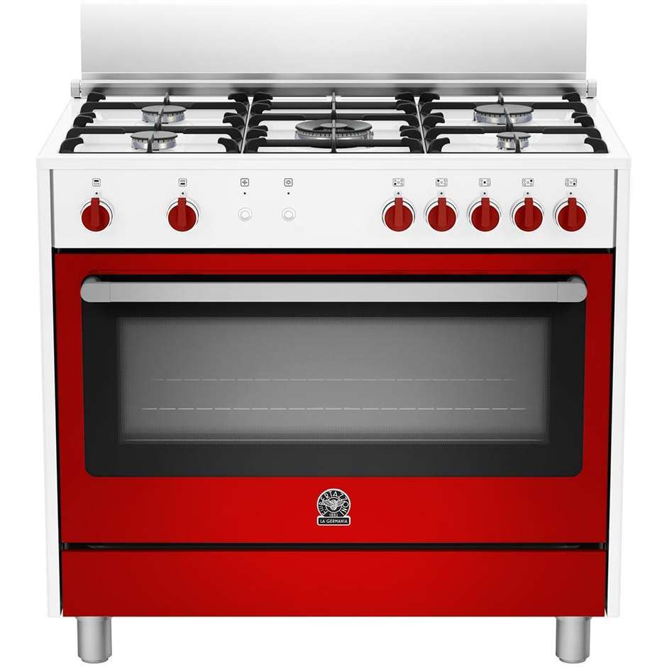 RIS95C61CWR La Germania cucina 90x60 5 fuochi a gas forno elettrico multifunzione 85 litri classe A colore rosso