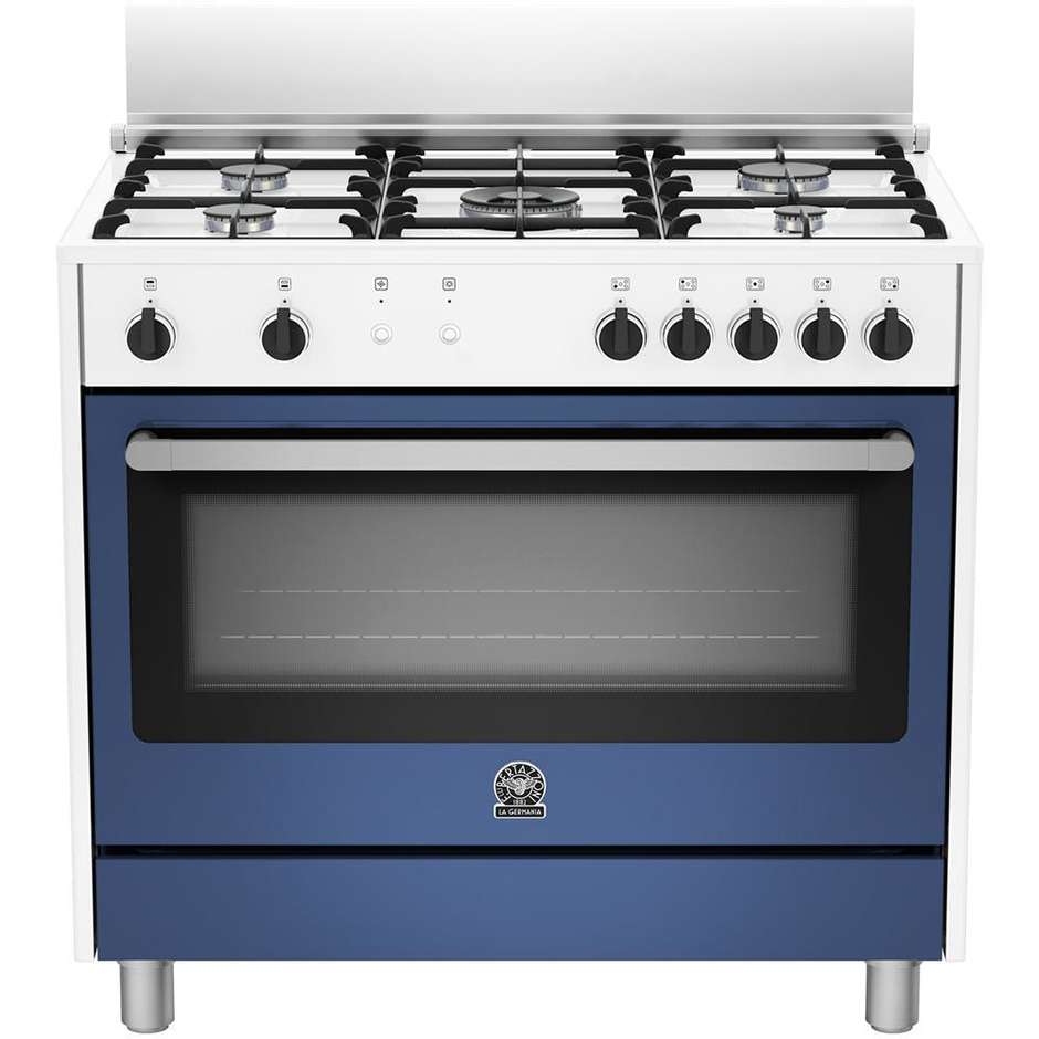 RIS95C71CWB La Germania cucina 90x60 5 fuochi a gas forno a gas ventilato con grill elettrico 115 litri classe A+ colore blu