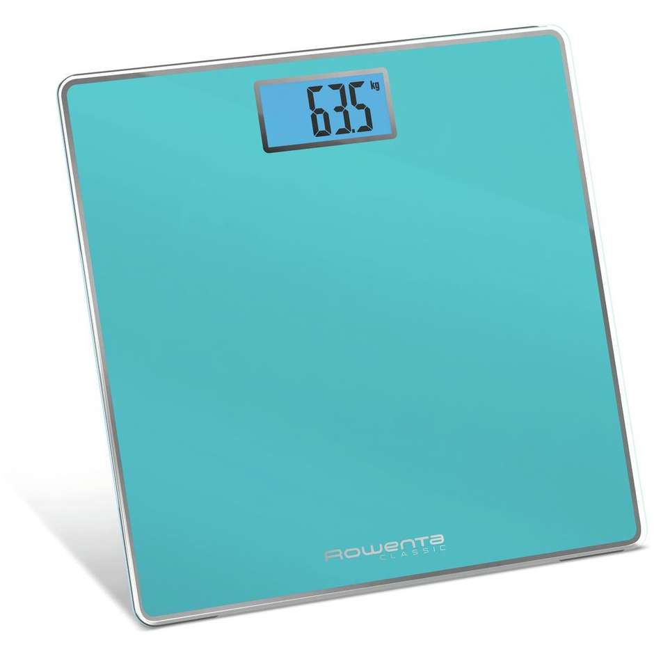 Rowenta BS1503V0 bilancia elettronica 160 kg con display retroilluminato, turchese