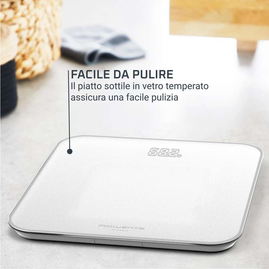 Rowenta Classic 2.0 BS1901V0 bilancia elettronica bianca 180 kg con schermo LED