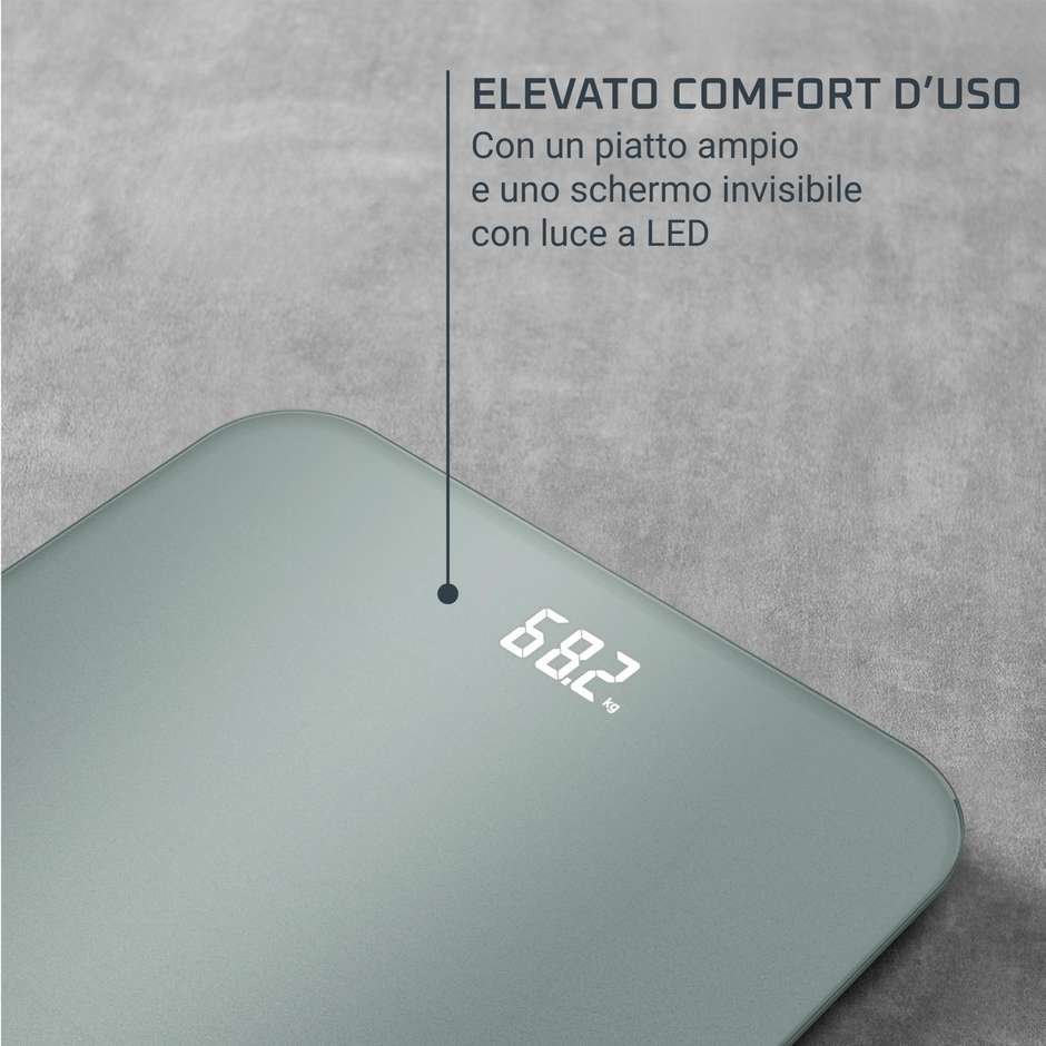 Rowenta Classic 2.0 BS1903V0 bilancia 180 kg con display LED, verde eucalipto