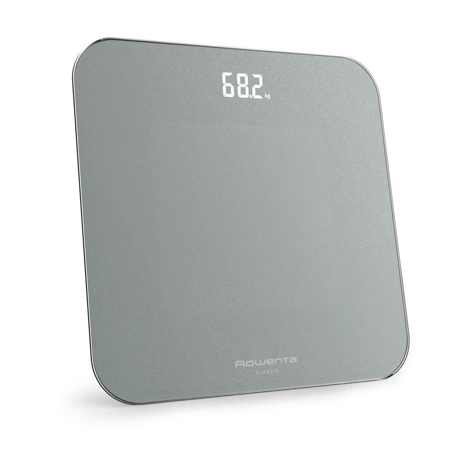 Rowenta Classic BS1903V0 Bilancia Pesapersone Digitale in Vetro Temperato 180 kg Display LED Verde Menta