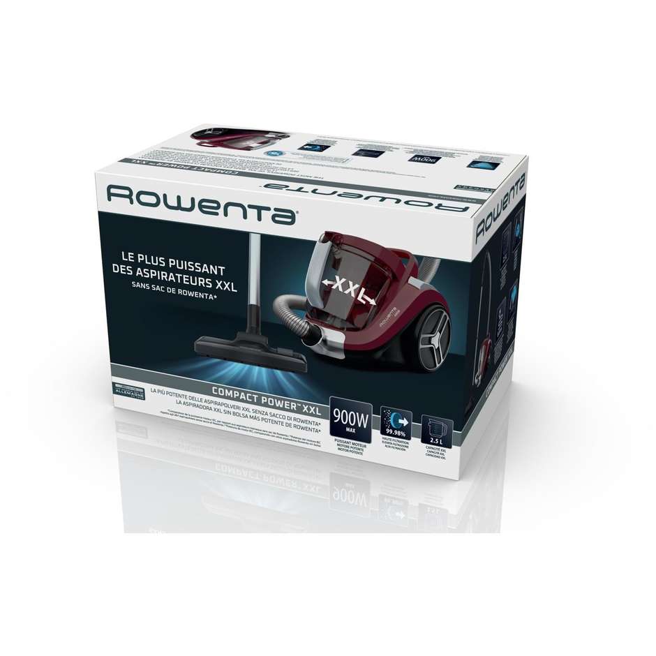 Rowenta Compact Power XXL RO4B63 Aspirapolvere a Traino Senza Sacco 2,5 L 900 W Rosso