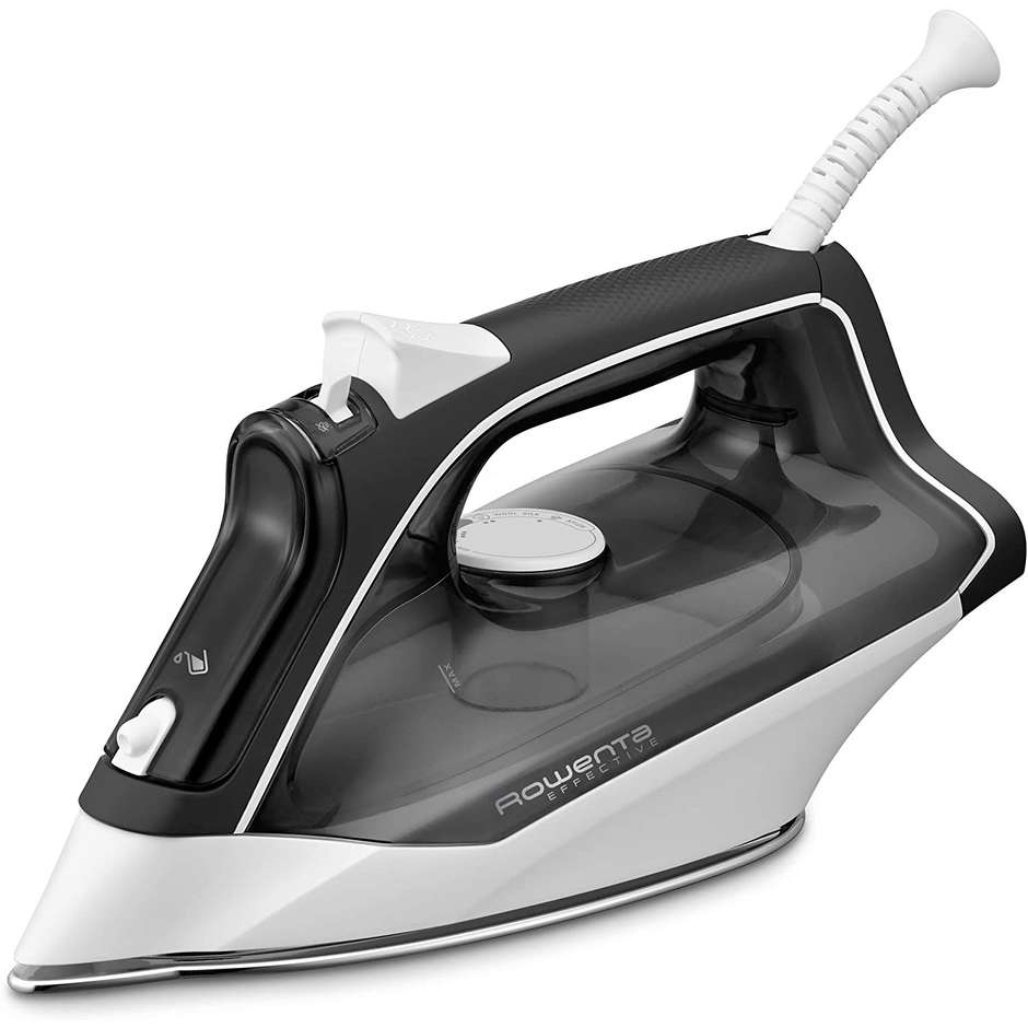 Rowenta Effective 2 DX1530 Ferro da Stiro a Vapore 2200 W Piastra Acciaio Inox Airglide Nero e Rosso