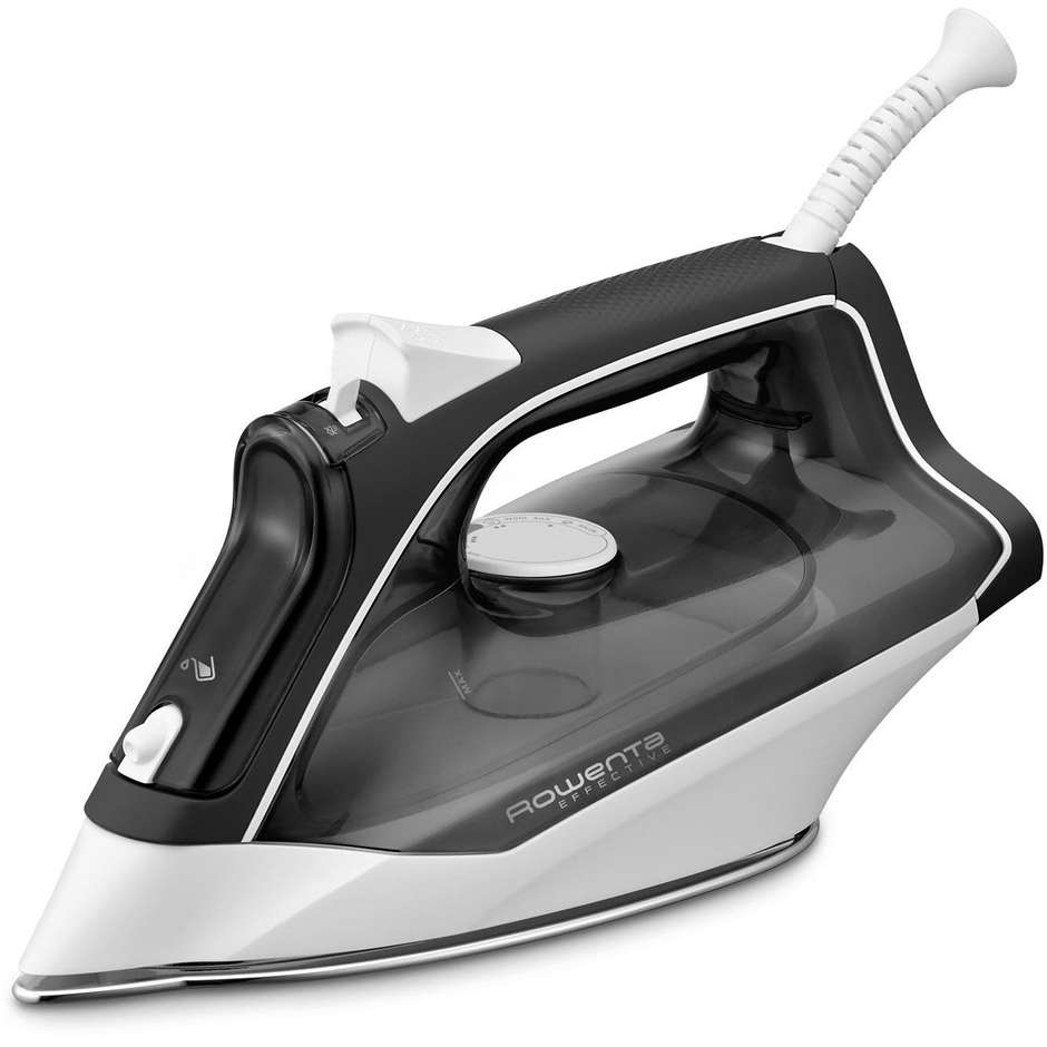 Rowenta Effective 2 DX1530 Ferro da Stiro a Vapore 2200 W Piastra Acciaio Inox Airglide Nero e Rosso