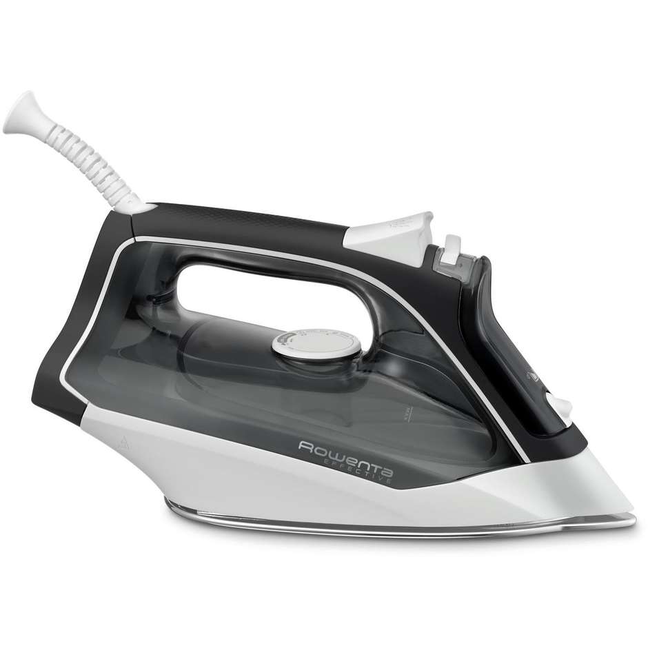 Rowenta Effective 2 DX1530 Ferro da Stiro a Vapore 2200 W Piastra Acciaio Inox Airglide Nero e Rosso