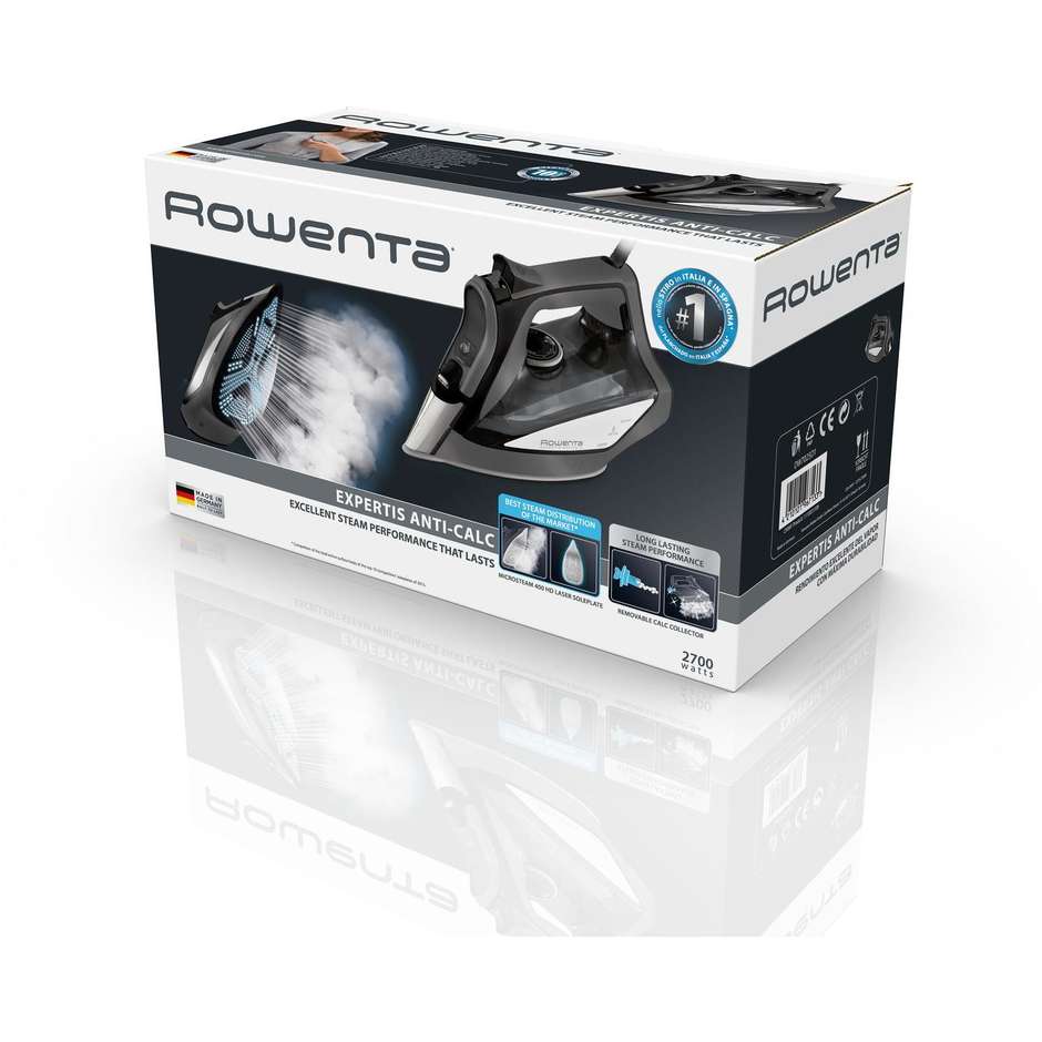 Rowenta Expertis Anticalc DW7025 Ferro da Stiro a Vapore 2700 W 180 g/min Nero Grigio