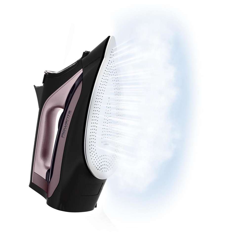 Rowenta Express Steam DW4345 Ferro da Stiro a Vapore 2600 W Colpo Vapore 200 g/min Piastra Microsteam 300 Nero e Rosa