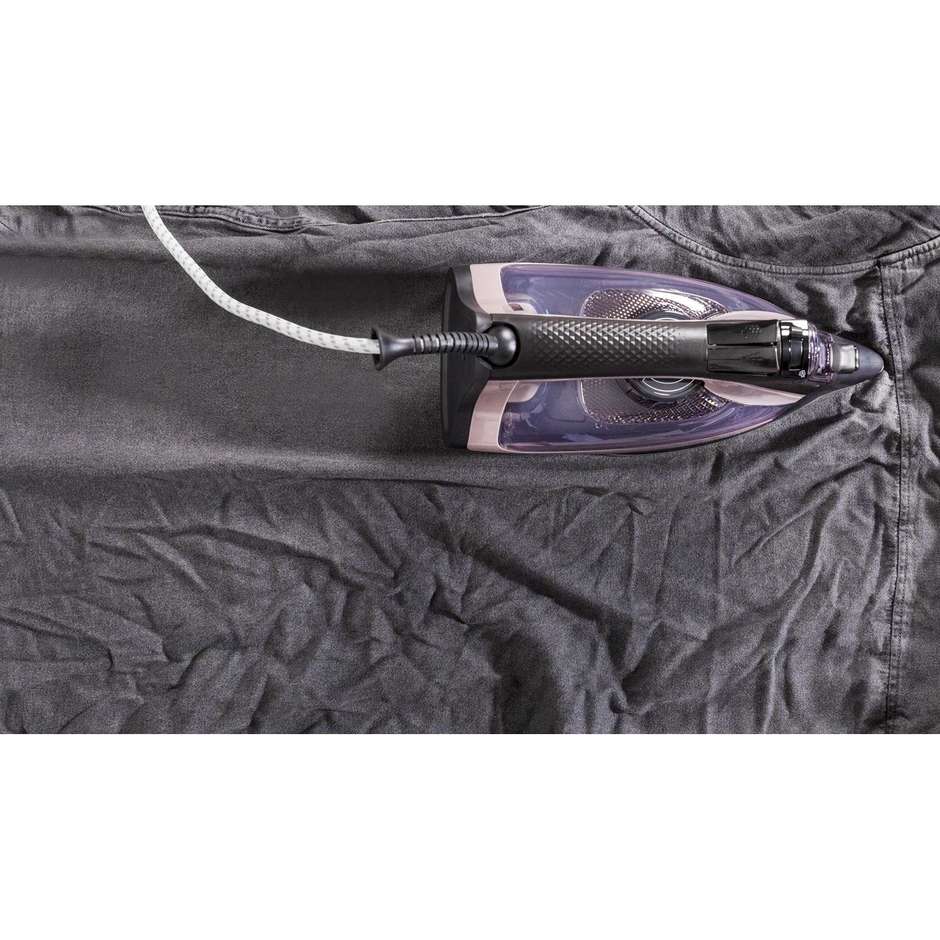 Rowenta Express Steam DW4345 Ferro da Stiro a Vapore 2600 W Colpo Vapore 200 g/min Piastra Microsteam 300 Nero e Rosa