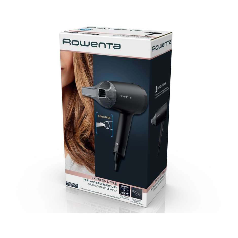 Rowenta Express Style CV1801 Asciugacapelli Compatto e Leggero 1600 W Nero