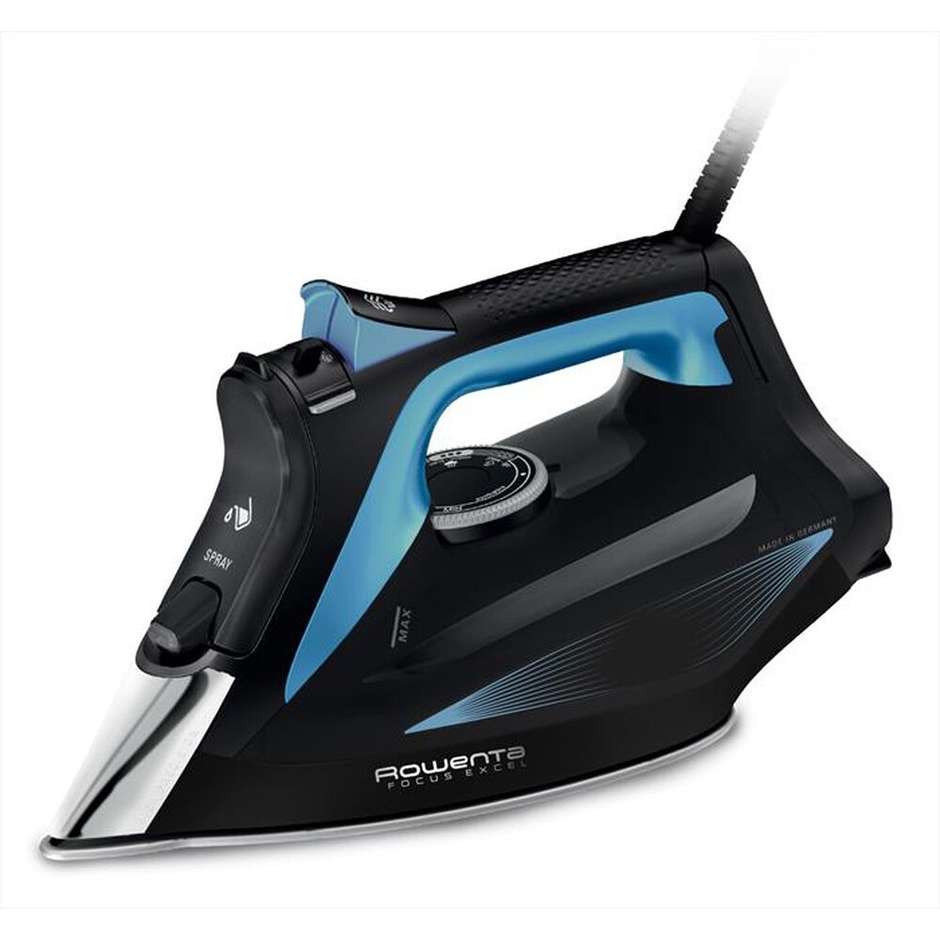 Rowenta Focus Excel DW5310 Ferro da Stiro a Vapore 2700 W Piastra Microsteam 400 HD Laser Nero e Silver