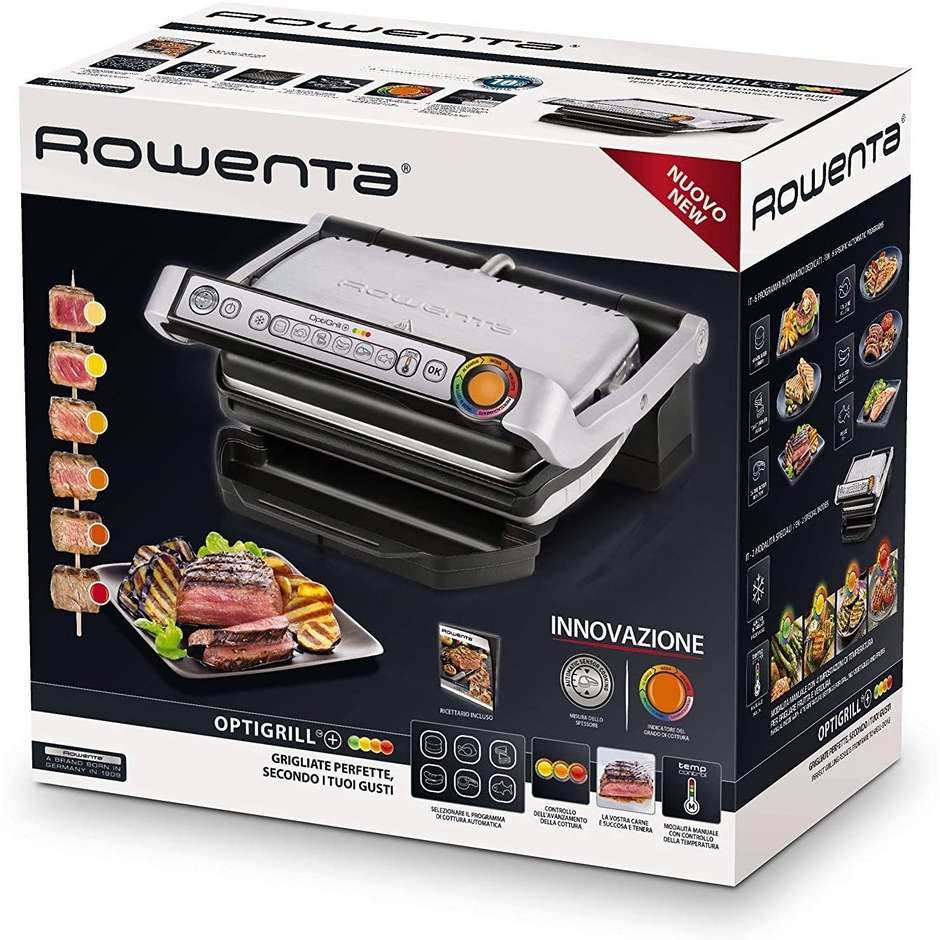 Rowenta GR712D OptiGrill bistecchiera 6 programmi 2000 watt nero, argento
