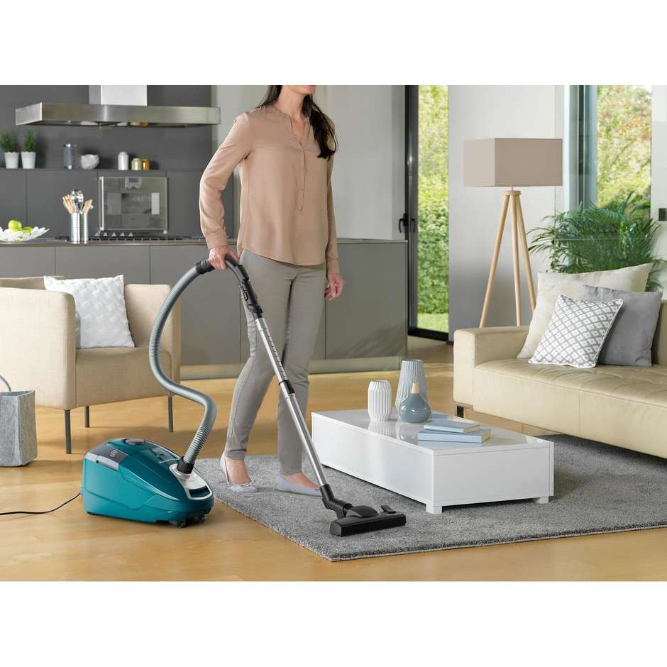 Rowenta Power XXL Silence RO3142 Aspirapolvere a Traino con Sacco 450 W 4,5 L Grigio e Turchese