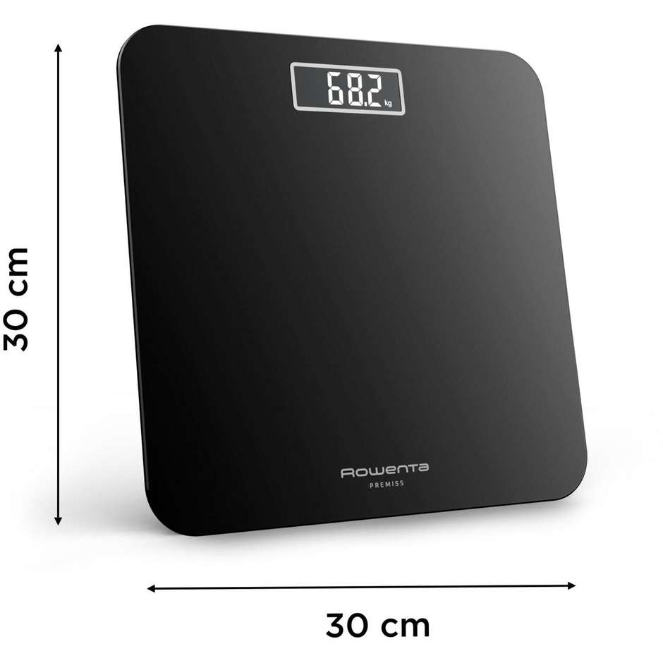 Rowenta Premiss 2.0 BS1800V0 bilancia elettronica nera 160 kg con display LCD