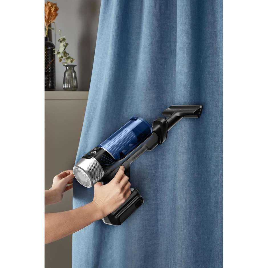 Rowenta RH20C0 Aspirapolvere a Bastone 2 in 1 Ricaricabile Ciclonico 250 W 18 V 0,4 L Argento e Blu