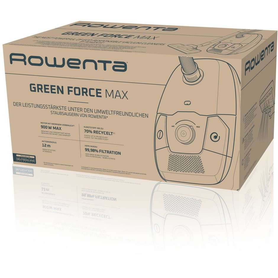 Rowenta RO4931EA aspirapolvere a traino con sacco nero, 900 W, 4,5 L, HEPA