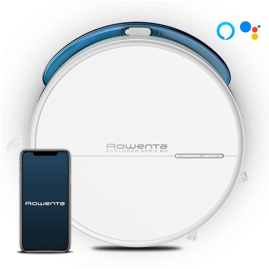 Rowenta RR7427WH Robot Aspirapolvere e Lavapavimenti Wi-Fi 0,4 L Bianco