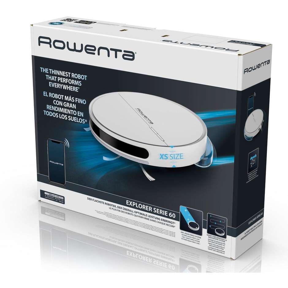 Rowenta RR7427WH Robot Aspirapolvere Wi-Fi Bluetooth colore bianco