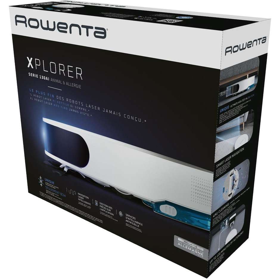 Rowenta RR9077 X-Plorer Serie 130 Robot Aspirapolvere Wi-Fi senza sacchetto colore bianco