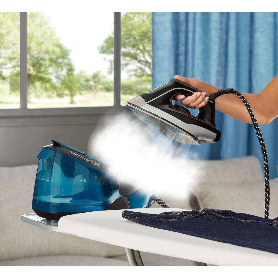 Rowenta Turbosteam VR8322 Generatore di Vapore 2600 W 6,5 Bar Piastra Airglide Blu e Nero