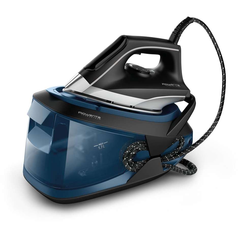 Rowenta Turbosteam VR8322 Generatore di Vapore Compatto Piastra Airglide 2600 W 6,5 Bar 1,7 L Blu e Nero
