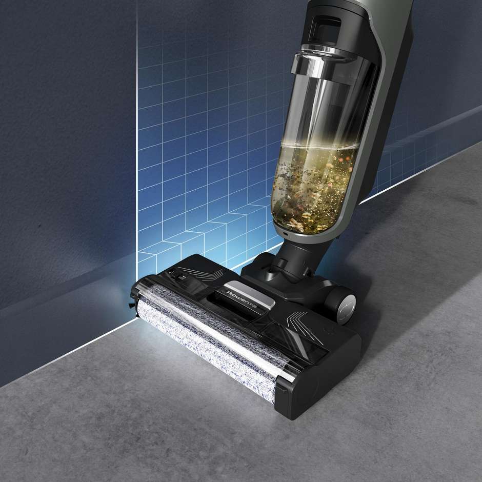 Rowenta X-Clean 4 (GZ5035WO) Lavapavimenti Senza Fili 200W con Auto-Propulsione e Rilevamento Intelligente dello Sporco