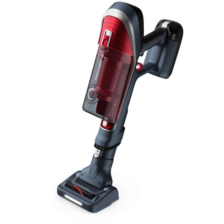 Rowenta X-Force Flex 8.60 (RH9677) Aspirapolvere Senza Filo 22V 50AW con Tubo Flessibile Grigio e Rosso