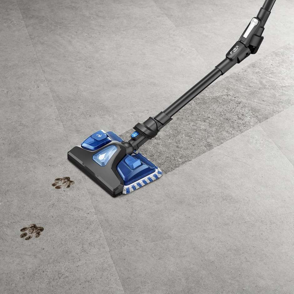 Rowenta X-Force Flex 9.60 Auto (RH20C0) Aspirapolvere Senza Filo 250W 100AW Tubo Flessibile Argento e Blu