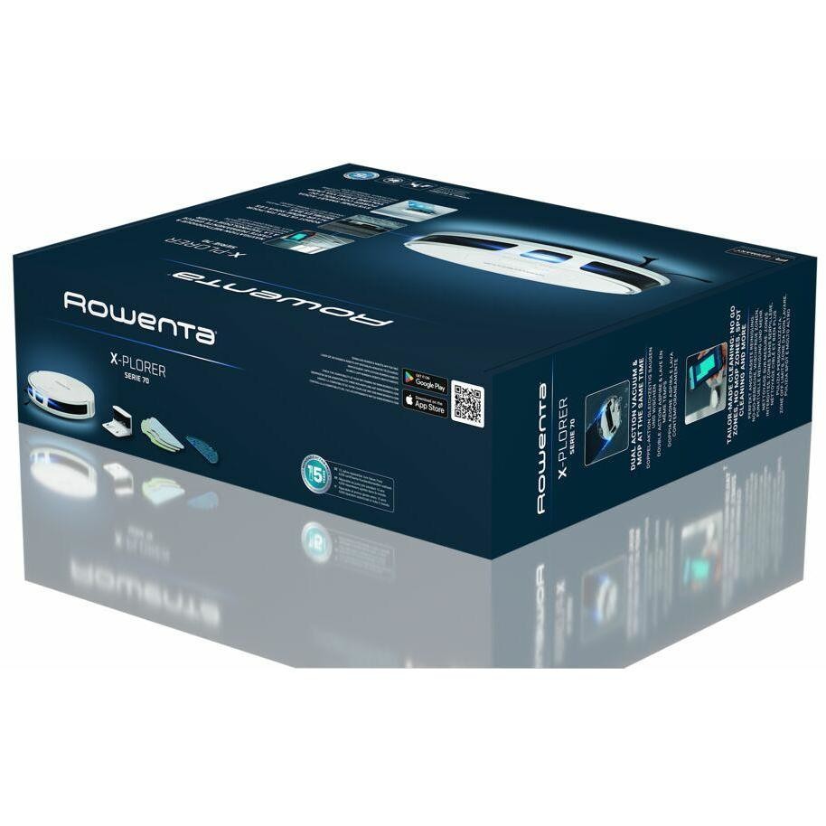 Rowenta X-Plorer Serie 75 S+ (RR8477) Robot Aspirapolvere e Lavapavimenti con Stazione Autosvuotante Bianco
