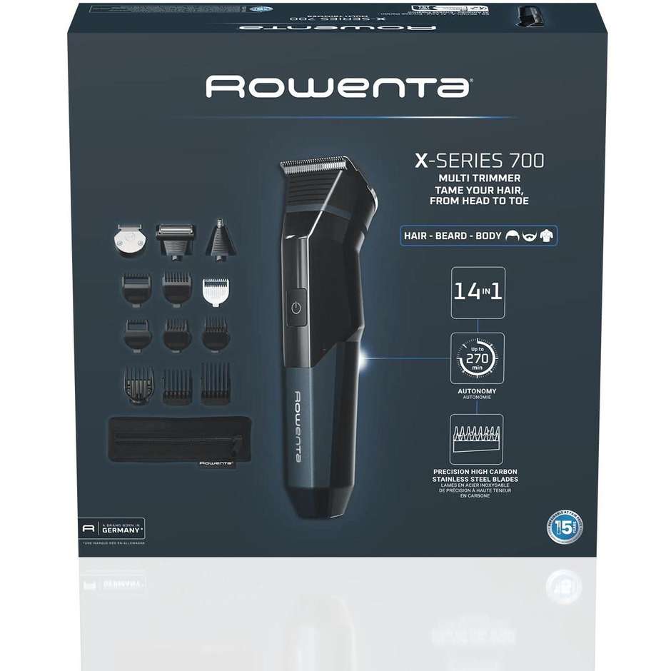 Rowenta X Series 700 TN9650 Regolabarba Multifunzione 14-in-1 Nero