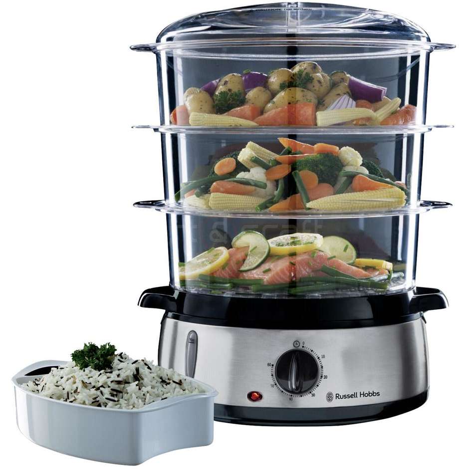 Russell Hobbs 19270-56 Vaporiera elettrica 3 cestelli 800W inox nero