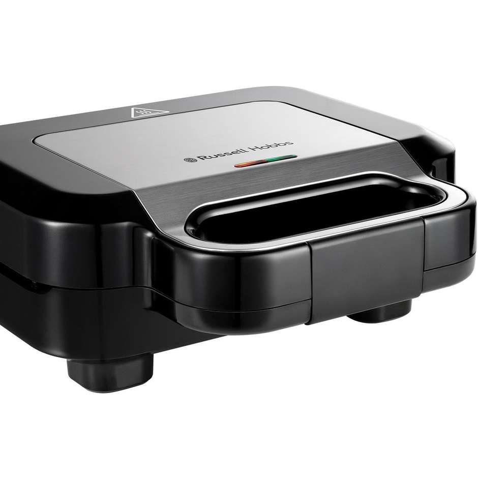 Russell Hobbs 26810-56 Tostiera per Panini e Cialde 750W, Piastre Rimovibili Antiaderenti, Nero e Acciaio Inox