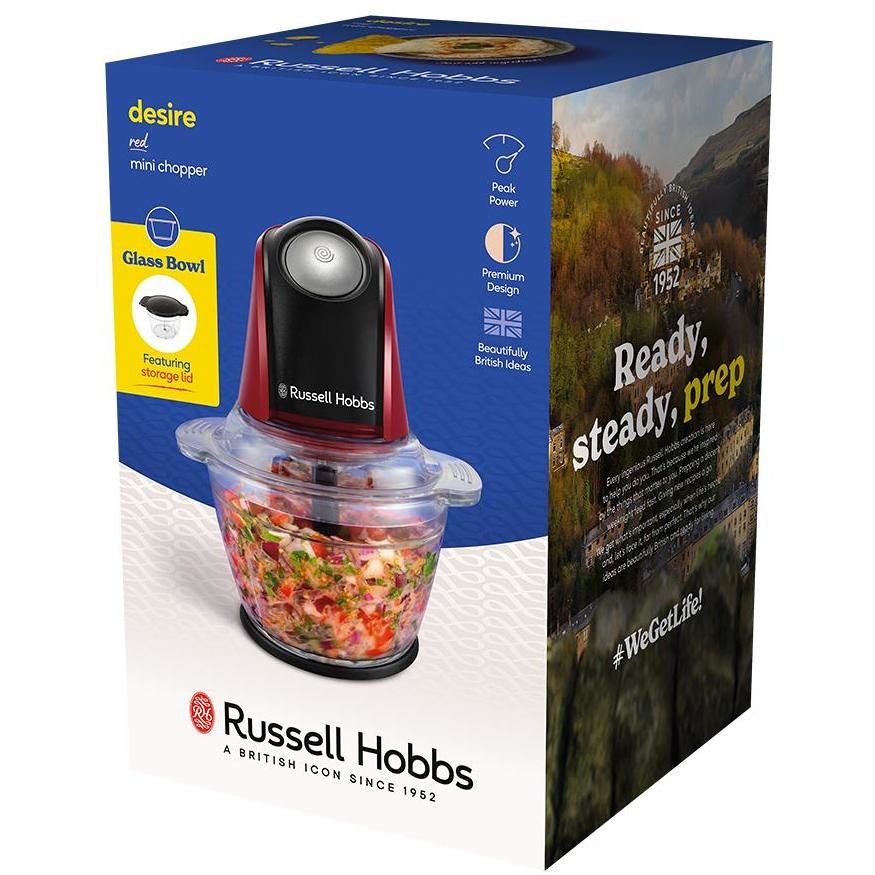 Russell Hobbs 27130-56 Tritaverdure elettrico Capacita 0,5 Lt Potenza 200 W Colore Nero, Rosso, Trasparente