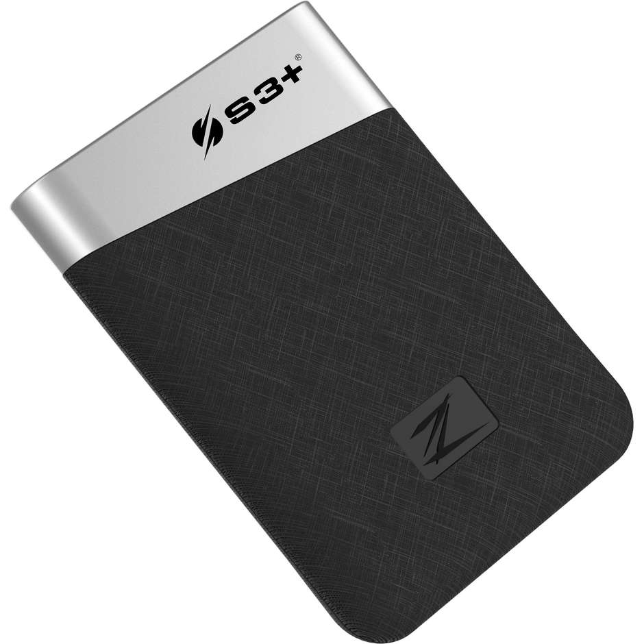 S3Plus Zenith SSD esterno 512 GB USB-C, nero e argento