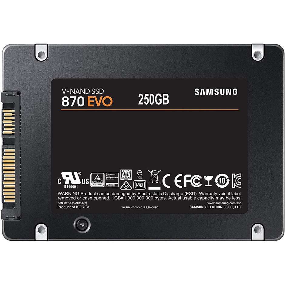 Samsung 870 EVO SSD interno 250 GB 2,5 pollici SATA III