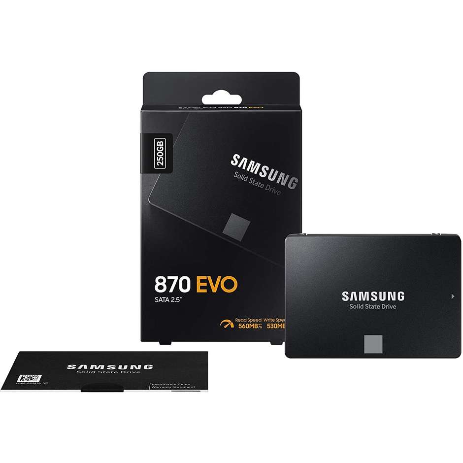 Samsung 870 EVO SSD Interno 250 GB 2.5" SATA III 6 Gb/s V-NAND 3D TLC (MZ-77E250B)