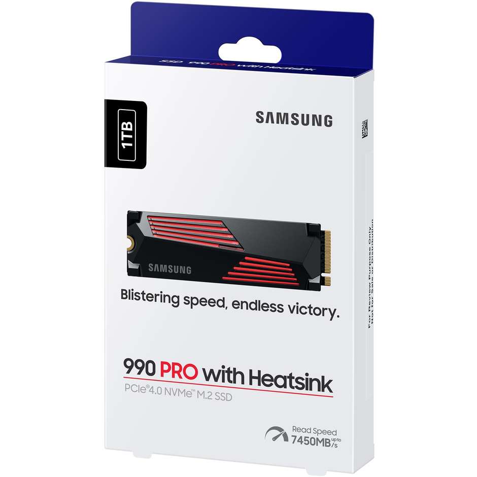 Samsung 990 PRO con Dissipatore 1TB SSD Interno NVMe M.2 PCIe 4.0 Fino a 7450 MB/s